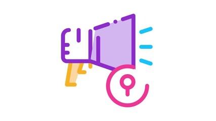 Poster - Loudspeaker Icon Animation. color Loudspeaker animated icon on white background