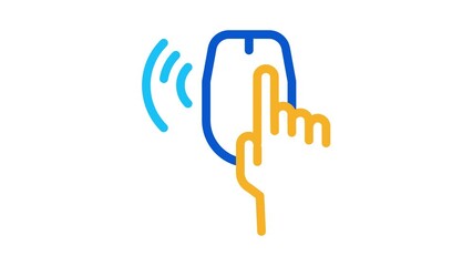 Poster - Wireless Mouse Icon Animation. color Wireless Mouse animated icon on white background