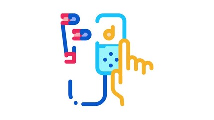 Poster - Music Player Icon Animation. color Music Player animated icon on white background