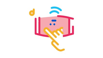 Poster - Music Device Icon Animation. color Music Device animated icon on white background