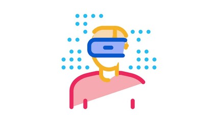 Poster - Human Vr Glasses Icon Animation. color Human Vr Glasses animated icon on white background