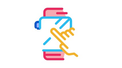 Poster - Smart Watch Icon Animation. color Smart Watch animated icon on white background