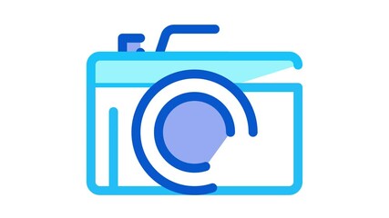 Poster - Photo Camera Icon Animation. color Photo Camera animated icon on white background