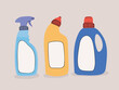 three disinfectant bottles
