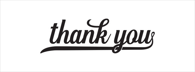 Wall Mural - thank you hand lettering design. thank you calligraphy. thank you text typography letter vector graphic design for greeting card label and web banner.