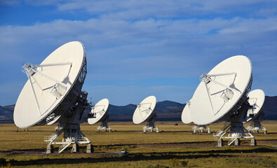seven radio telescopes and giant dish antennas in the karl g. jansky very large array radio astronom