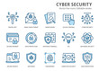 Cyber security line icons set. Vector illustration. Editable stroke.