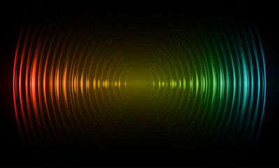 sound waves oscillating dark light
