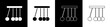 Set Pendulum icon isolated on black and white background. Newtons cradle. Vector