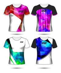 Wall Mural -  t-shirt templates abstract geometric collection of different colors polygonal mosaic