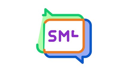 Sticker - Sme In Talking Quote Frames Icon Animation. color Sme Communication, Discussing And Speaking animated icon on white background