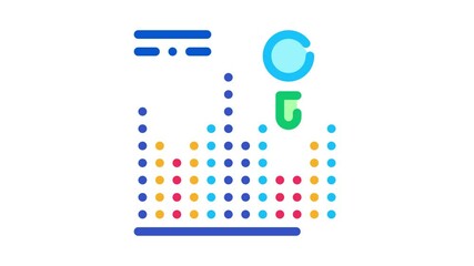 Aufkleber - Statistician Market Research Icon Animation. color Points Scatter Plot Magnifier, Statistician Tracking Table animated icon on white background