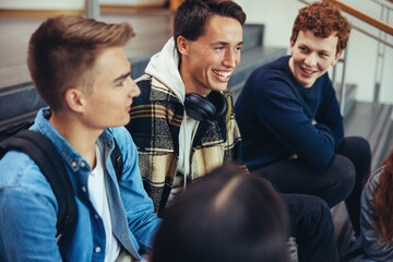 Wall Mural - Young students in university campus