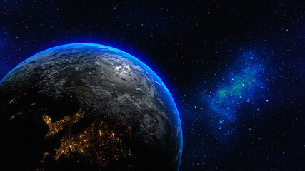 Canvas Print - 3d render. planet earth in the space - elements of this image furnished by nasa