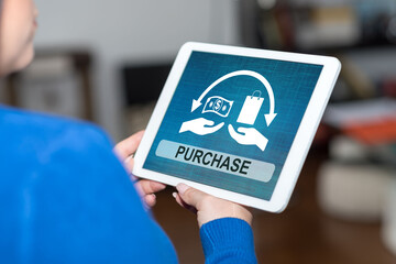 Sticker - Purchase concept on a tablet