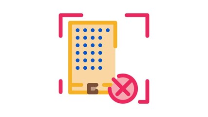 Poster - House Demolish Icon Animation. color House Demolish animated icon on white background
