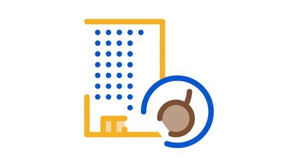 Poster - House Bomb Crash Icon Animation. color House Bomb Crash animated icon on white background