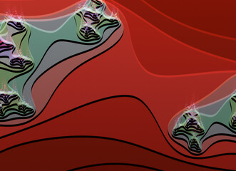 Fototapete - Abstract color dynamic background with lighting effect. Fractal wavy. Fractal art