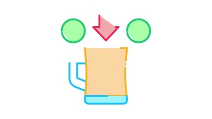 Sticker - More Beer In Cup Icon Animation. color More Beer In Cup animated icon on white background