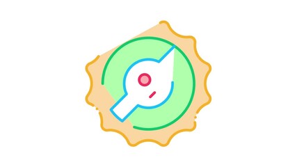 Sticker - Non-gmo Cross Out Icon Animation. color Non-gmo Cross Out animated icon on white background