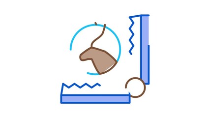 Wall Mural - Deer Trap Tool Icon Animation. color Deer Trap Tool animated icon on white background