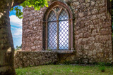 Fototapeta Uliczki - Old church window with beautiful backlight, Sintra Portugal