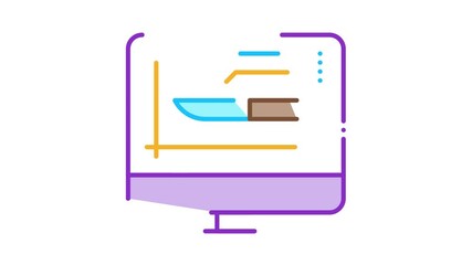 Poster - Knife Display Icon Animation. color Knife Display animated icon on white background