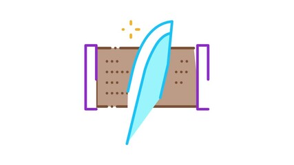 Poster - Sharpening Tool Icon Animation. color Sharpening Tool animated icon on white background