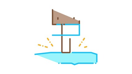 Poster - Blade Production Icon Animation. color Blade Production animated icon on white background