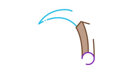 Poster - Curved Knife Icon Animation. color Curved Knife animated icon on white background