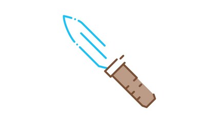 Poster - Knife Kitchenware Icon Animation. color Knife Kitchenware animated icon on white background