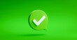 Leinwandbild Motiv Tick check mark icon button and yes or approved symbol on confirm correct sign checklist background with agreement success box. 3D rendering.