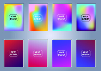 Aufkleber - Abstract vector pattern gradient background templates. Modern geometric design with minimal geometric shapes
