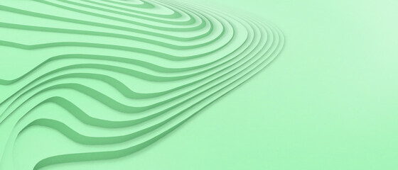 Aufkleber - Abstract Background. Curve Creative idea and Digital Pattern design Rhythm Concept on Green. banner, website, Copy Space, poster -3d Rendering