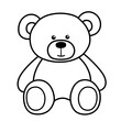Cute bear toy. It is sitting. Simple vector illustration in style outline.