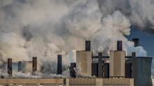 Steam Rising From The Cooling Towers Of A Lignite-fired Power Plant