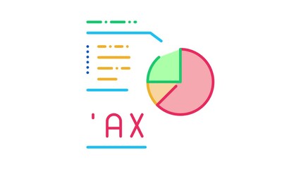 Aufkleber - Tax Diagram Icon Animation. color Tax Diagram animated icon on white background
