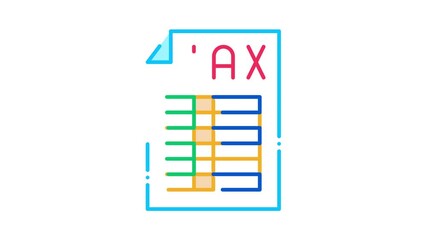Aufkleber - Tax Chart Page Icon Animation. color Tax Chart Page animated icon on white background