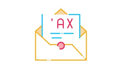 Aufkleber - Tax Mail Order Icon Animation. color Tax Mail Order animated icon on white background