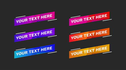 lower thirds pack with modern gradient color. set vector video strip title red banner background overlay