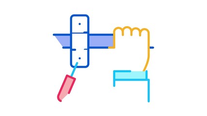 Poster - Hand Fastens Pipe Icon Animation. color Hand Fastens Pipe animated icon on white background