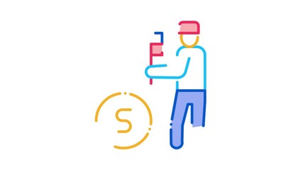Poster - Plumber Fix Cost Icon Animation. color Plumber Fix Cost animated icon on white background