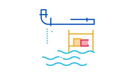 Poster - Pipe Punching Icon Animation. color Pipe Punching animated icon on white background
