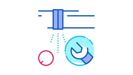 Poster - Pipe Punch Fix Icon Animation. color Pipe Punch Fix animated icon on white background