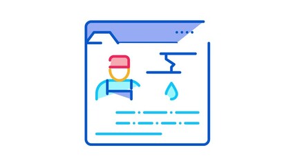 Sticker - Plumber Web Site Icon Animation. color Plumber Web Site animated icon on white background