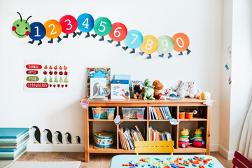 Classroom of kindergarten interior design