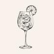 Spritz Hand Drawn Summer Cocktail Drink Vector Illustration