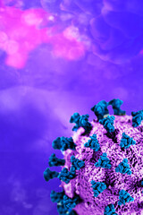 Poster - Purple coronavirus cells background illustration