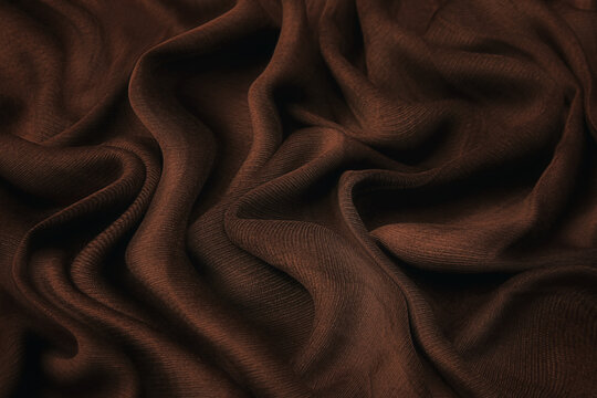 Wall Mural -  - Luxurious velvet fabric in cocoa color. Background and pattern.