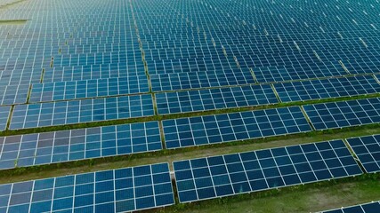aerial: solar energy panels, green energy conservation ecology, renewable green alternative energy c